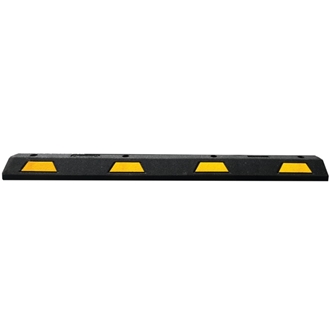 6 ft Rubber Wheel Stop with Yellow Stripes