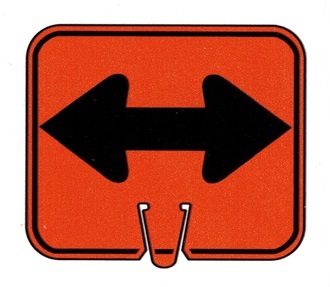 Double Arrow Traffic Cone Sign