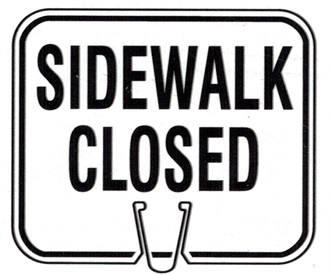 SIDEWALK CLOSED Traffic Cone Sign