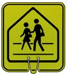 Reflective School Crossing Delineator or Traffic Barrel Sign