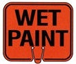 WET PAINT Traffic Cone Sign