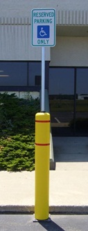 52 inch FlexBollard with 8 ft Sign Post System