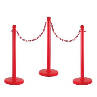 Plastic Stanchion Post, 40 in tall, 2.5 in diam, Select Color