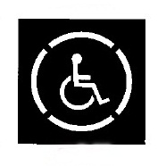 Handicap Seating Symbol Safety Plastic Reusable Stencil, 22 inch