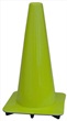 28 inch Lime Green PVC 7 lb Heavy Duty Traffic Cones