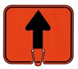 Ahead Arrow Traffic Cone Sign