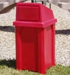 32 gal Square Outdoor Commercial Trash Can, Dome Top Lid, Choose Color